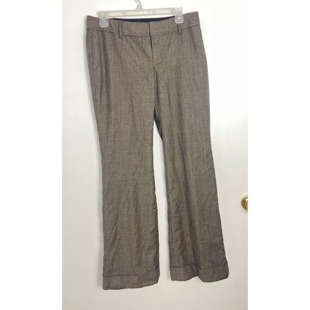 Banana Republic Martin Fit Dress Pants Women’s 2 Wool Blend Gray Plaid Lined